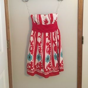 Forever 21 red & turquoise flowered dress